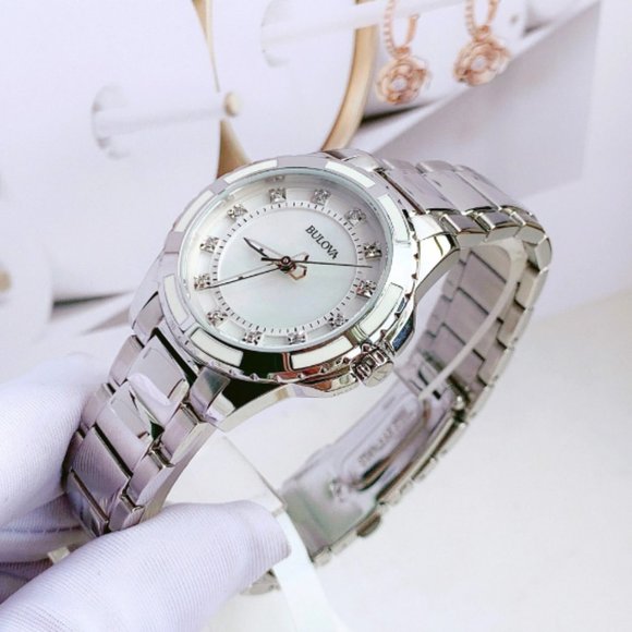 Sale! Bulova Womens White Diamond Watch main image 4